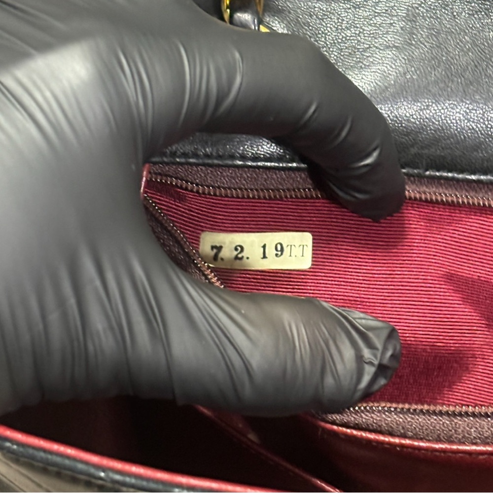 CHANEL Vintage 1986 Classic Quilted Lambskin Flap Bag Black/Red - Picture 12 of 15